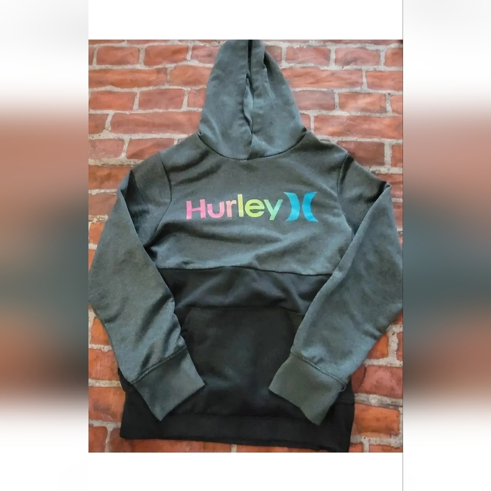 Hurley Boys Gray Hoodie Sz 10 12 10/12 Medium Sweatshirt